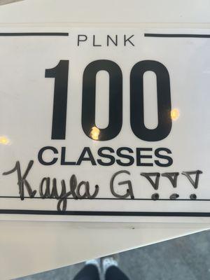 Hit 100 plnk classes!