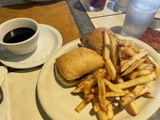 French dip with Swiss - the au jus was delicious!