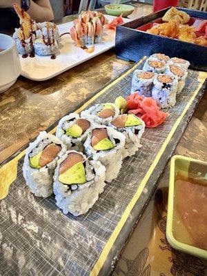 Salmon & Avocado Roll and Spicy Tuna Roll