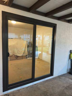 Beautiful Black Cap-Stock Vinyl Sliding door in Costa Mesa, CA recently.  Get yours today!!