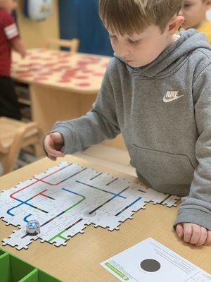 Prek students are developing logical thinking skills and programming skills.