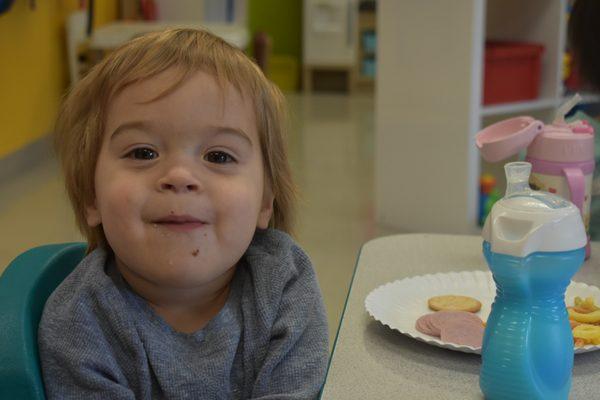 Someone is enjoying his food!