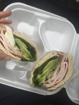 This cost me $8.75!! It's just cheese turkey and avocado. Such a rip off! Not even quality