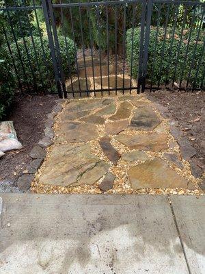 Flagstone path a with gravel