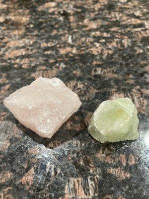 Rose Quartz & Green Calcite