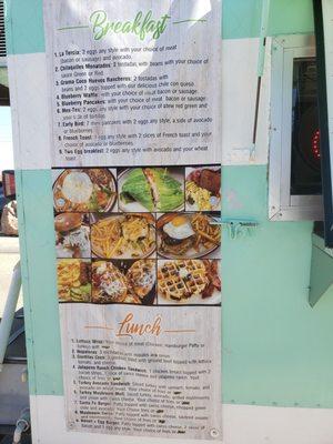 Menu- They serve breakfast and lunch