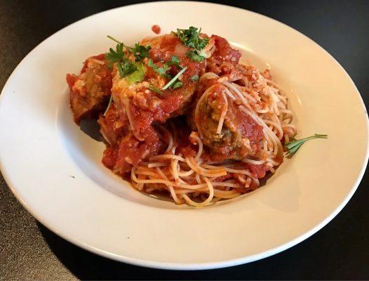 Capellini with Meatballs