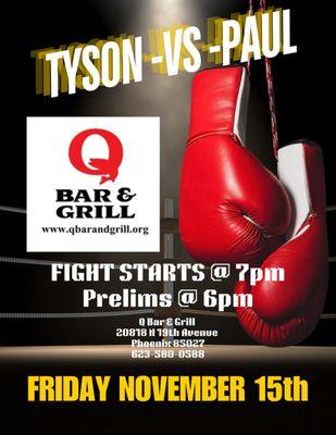 Yes we are showing the fight tonight!!