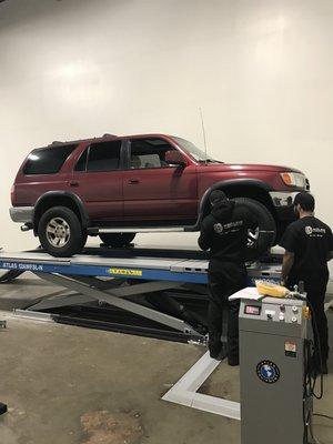 Just another vehicle being aligned right