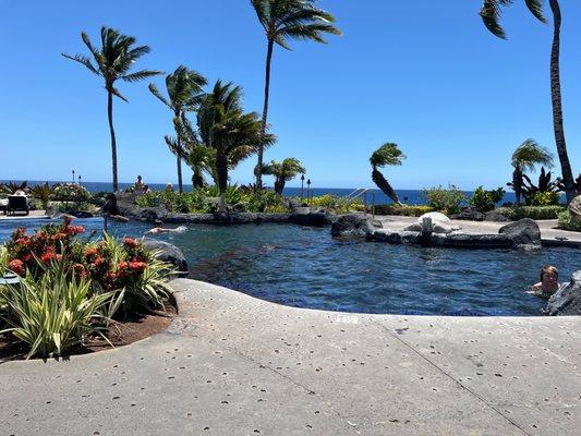 Pool side ocean view