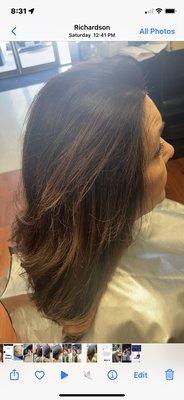 Client color,cut and balayage by Monica