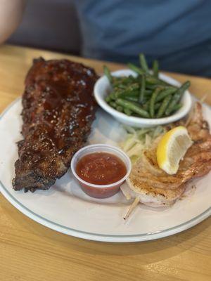 BBQ Ribs & Grilled Shrimp