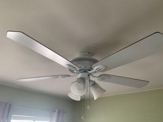 The large ceiling fan was installed in the small room and vice versa. The mistake never corrected in ten years despite repeated asks.