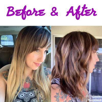 Great before and after makeover by our master Stylist Patricia