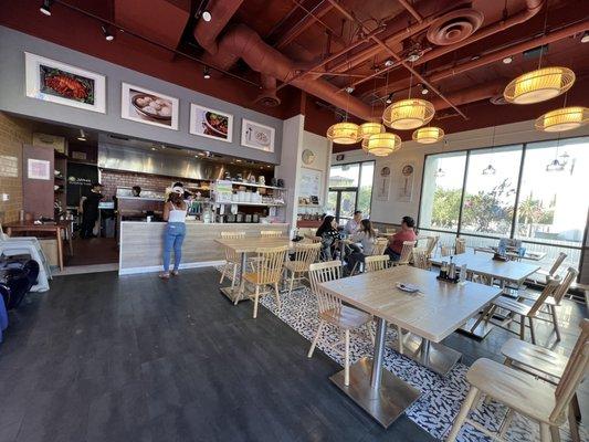 Partial view of indoor dining area