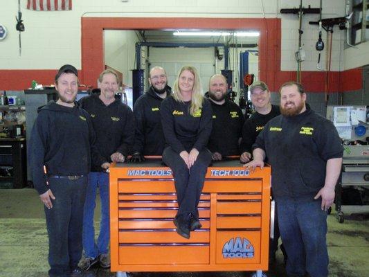 Meet the crew. From left to right. Zeb, Jeff, Keith, Chelsea, Matt, Chris, Andrew