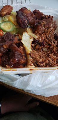 Oxtail with rice and peas