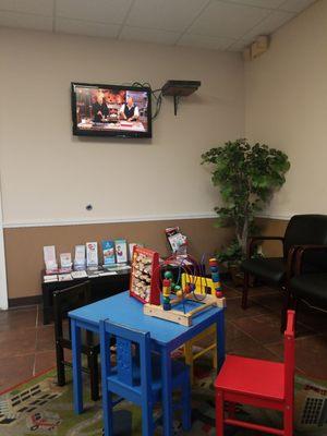 Waiting area with children's play area