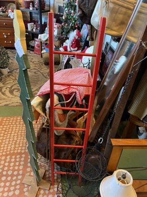 Cutest lil ladder $20.00 Elf on the Shelf could hang there or kids room blankets? 11/24/2023