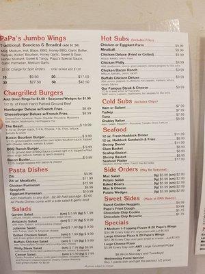 Our menu Continued