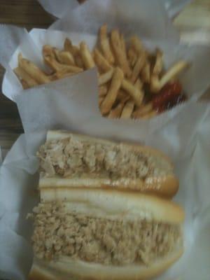 Great chicken cheese steak and fries