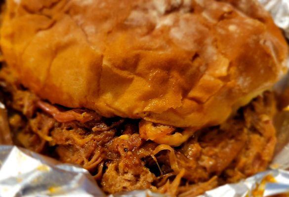 Here's the whole picture of the pulled pork sandwich!