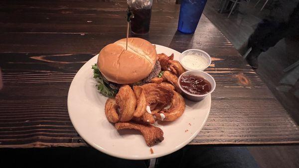 Simple Plan Burger and fries