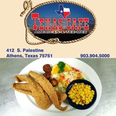 Special fried catfish with 2 sides 6.99