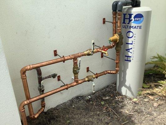 Halo Whole House Water Filtration install today for a new homeowner!