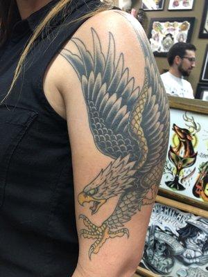 Eagle done at Black Rat Tattoo