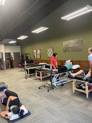 Gym stretch work area