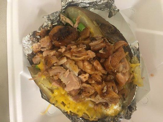 $7 loaded baked potato with your choice of three meats--I tried chicken.