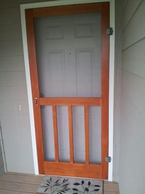 My finished screen door, it has been hung over 2 years and still works and looks great!