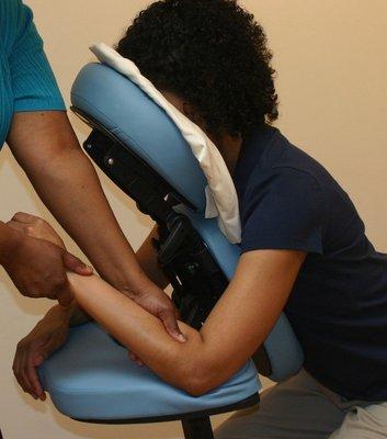 On-Site seated massage available for events by appointment.