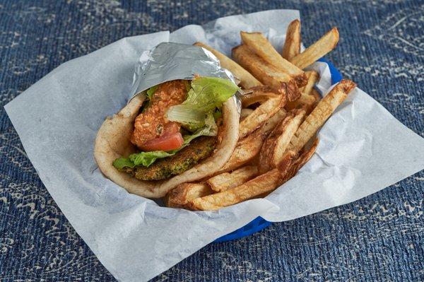 Falafel Spicy Wrap & Fresh Cut Fries