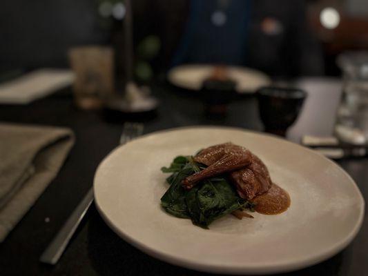 Drunken Squab, Fennel, Chard, Quince