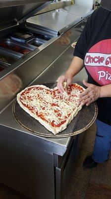 Valentine's heart pizza