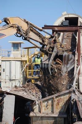 Demolition debris being loaded at the Zanker Materials Processing Facility - Demolition Operation