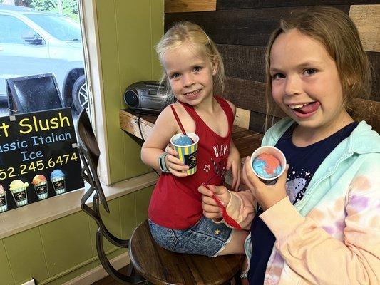 Fun slushy flavors of Italian Ice for the kids and lots of smoothies to choose from for the grownups!