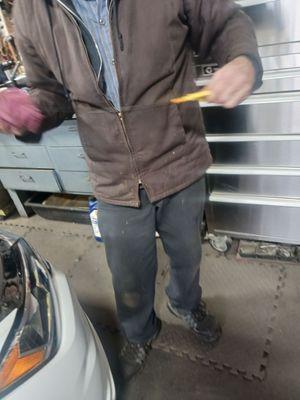 After replacing the oil he ran the car for a few mins then checked the level