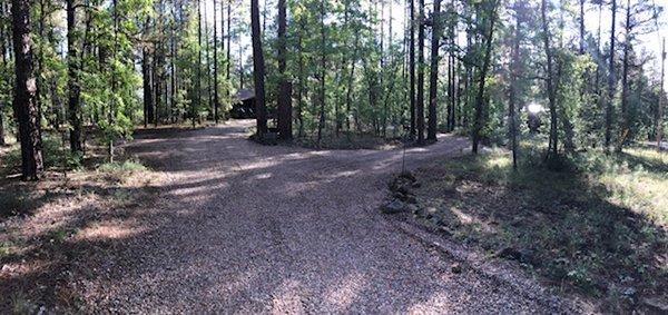 Here is a photo of the new driveway Jason created on the right that loops to our existing driveway to make a nice circle drive.