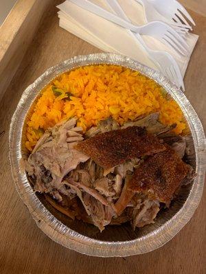 Pernil and veggie rice