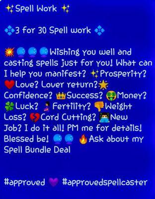 I do root work/spell work call to see how i can help