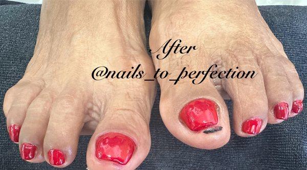 After a gel removal and detailed clean up, client left happy and relaxed. Pedicure on point!