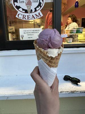 Black raspberry and salted caramel ice cream