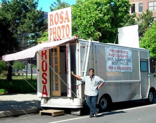 Remember, please, we are NOT in a building!  Our van has been parked at the curb for 30 years.