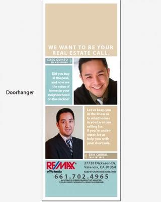 Door hanger for real estate professionals