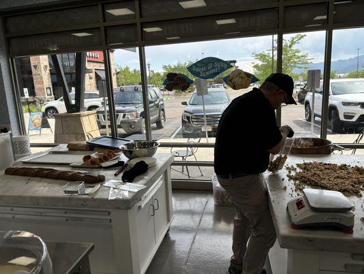 Area where fudge and caramel are made in-house