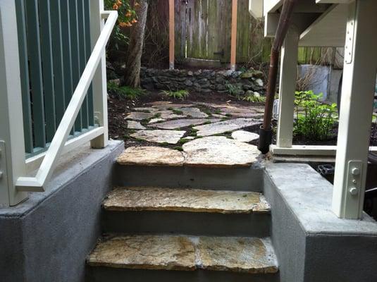 Noe Valley - Retaining wall, garden stairs, stonework, hand rails