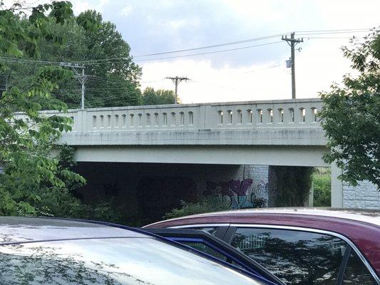 Cool graffiti under the bridge by the Tapp Rd parking lot